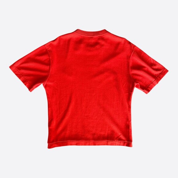 Louis Vuitton Red & White Pin Logo Embroidered T-Shirt - Picture 2 of 5